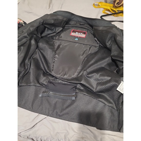 Bilt Blaze 2 Mesh Motorcycle Riding vented Jacket Men SZ Lg. Tall black armor - Picture 3 of 12